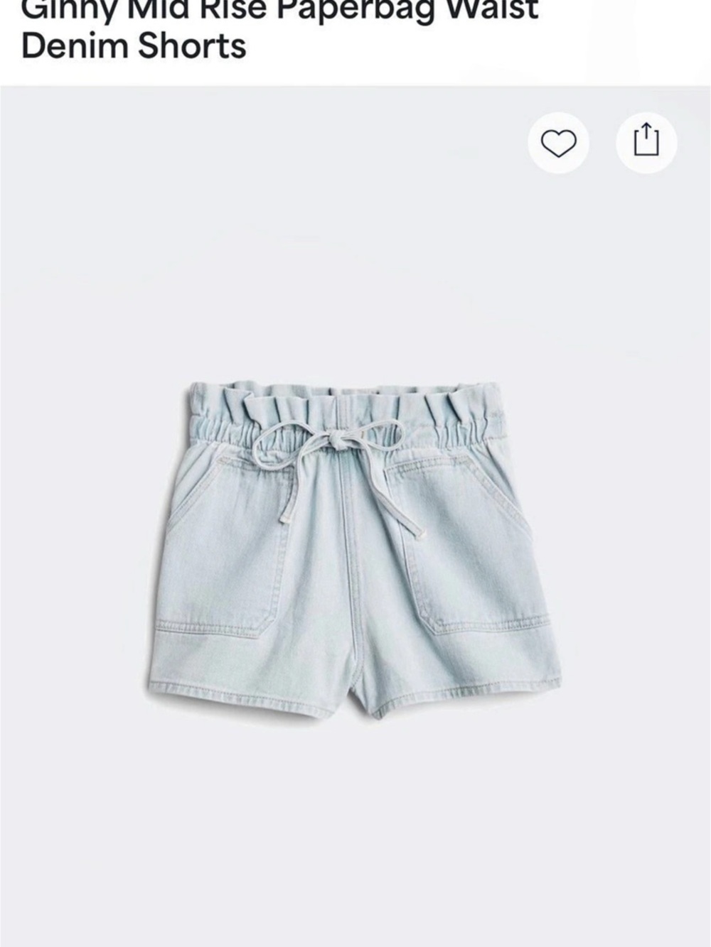 VIGOSS Ginny Mid Rise Paperbag Waist Denim Shorts Indigo Denim Shorts Sz 30
